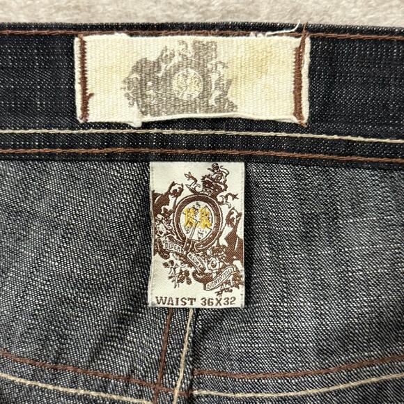 Vintage Y2K Rich Kids Jeans Co Mens Blue Baggy Skate Jeans 36x32 - Picture 7 of 12